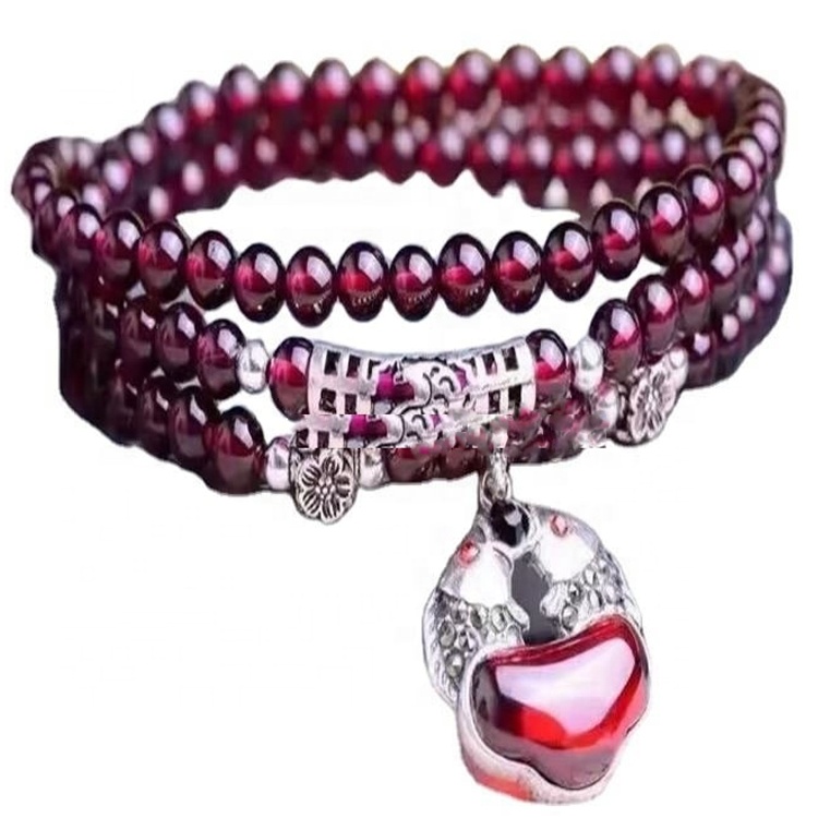 Қызыл Гарнет Берілген білезіктер Жүрек моншақтарын жасайтын білезіктер 30