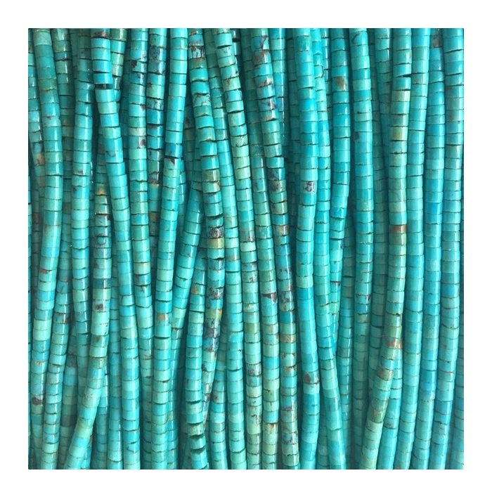 100% Naturalment Kingman Turquoise Heishi żibeġ daqs 2mm-20mm ħafna forom għall-għażla 9