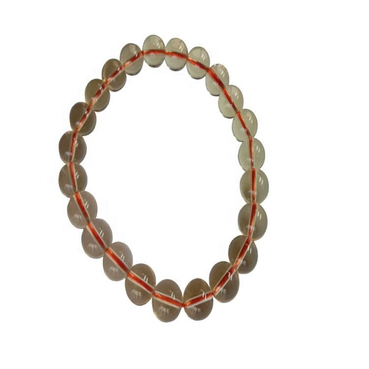 Náttúrulegt Citrine 8mm Round Genuine Gemstone Beaded Armband Bead Elastic Armband Skartgripir 32