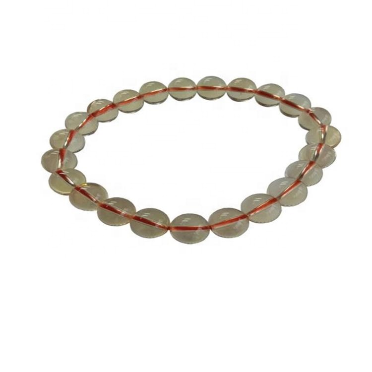 Náttúrulegt Citrine 8mm Round Genuine Gemstone Beaded Armband Bead Elastic Armband Skartgripir 30