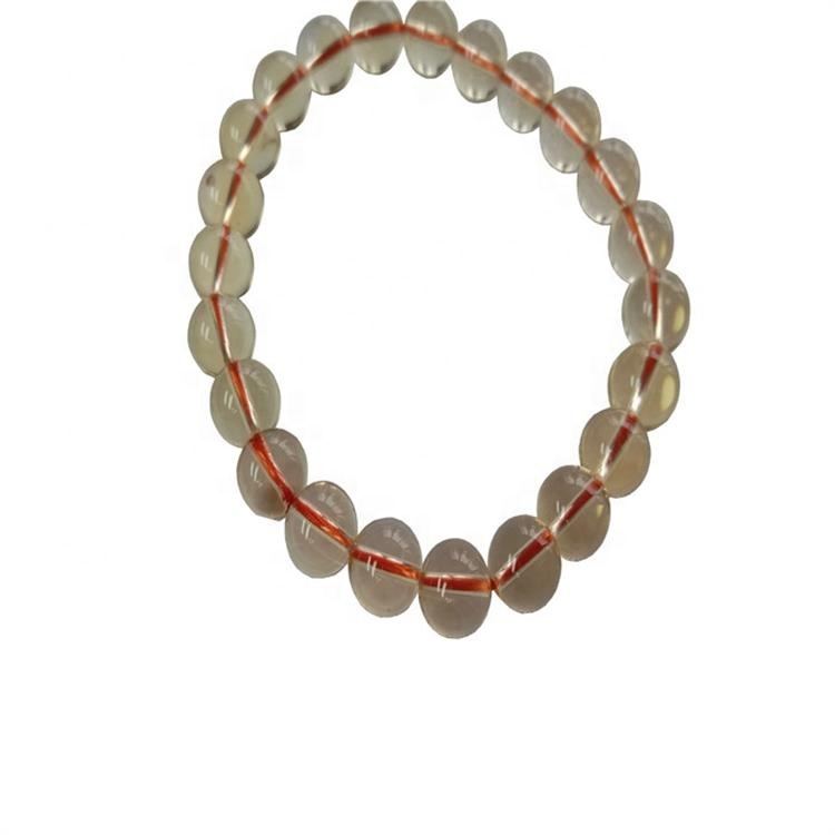 Náttúrulegt Citrine 8mm Round Genuine Gemstone Beaded Armband Bead Elastic Armband Skartgripir 36