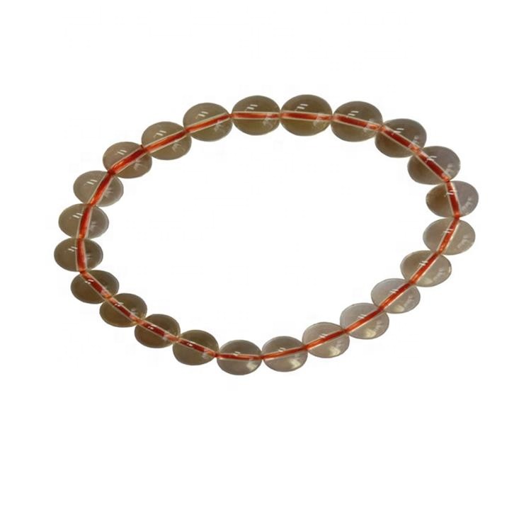 Náttúrulegt Citrine 8mm Round Genuine Gemstone Beaded Armband Bead Elastic Armband Skartgripir 38