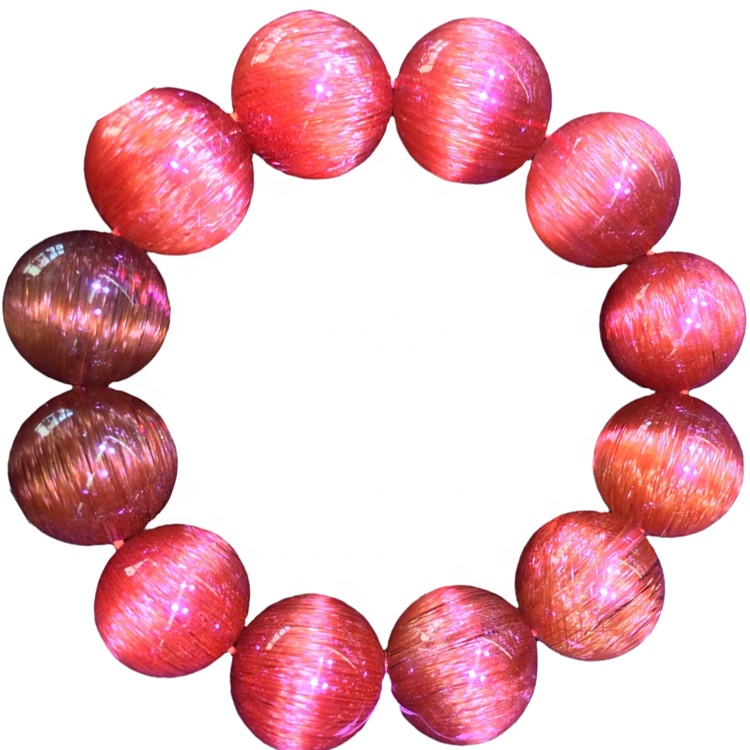 Bracciale con perline ellittiche in quarzo rutilato Bracciale personalizzabile, regalo di gioielli 32