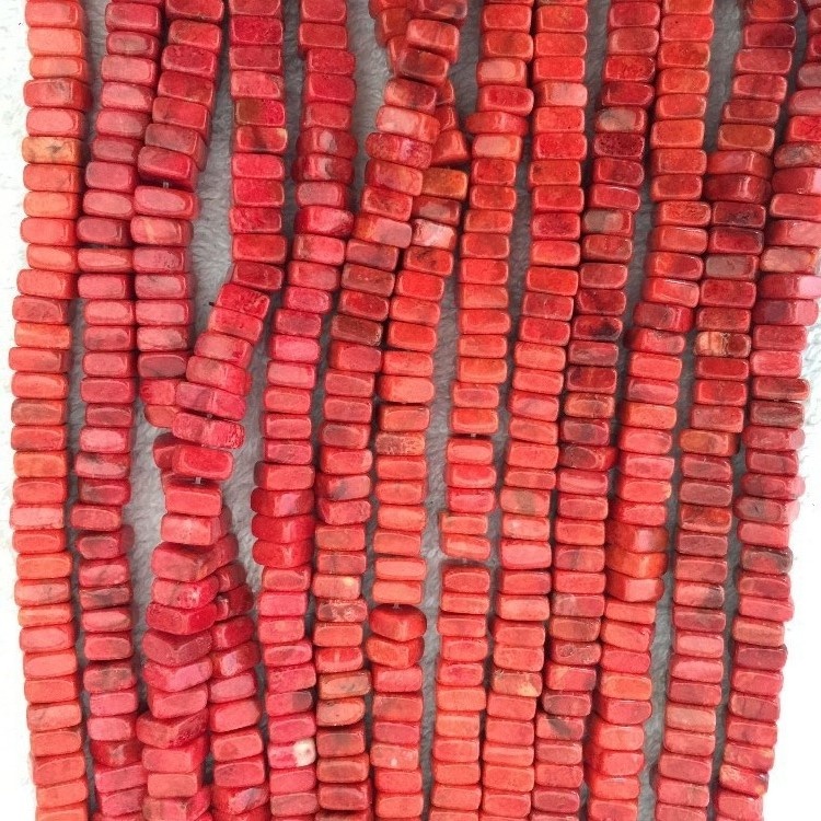 Tubo de columna natural Mar Rojo Bambú Coral Joyas de piedras preciosas que hacen bricolaje Perlas sueltas Strand 9