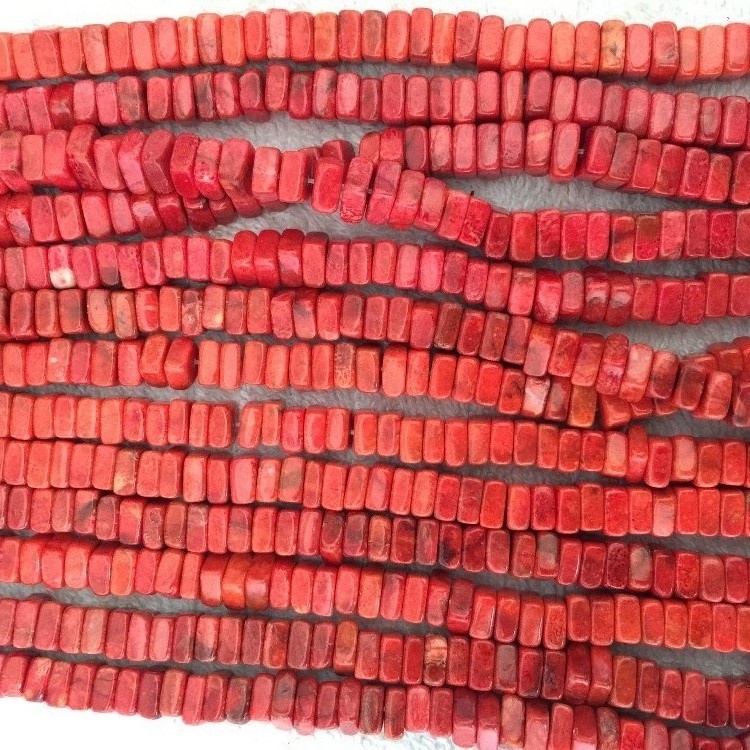 Tubo de columna natural Mar Rojo Bambú Coral Joyas de piedras preciosas que hacen bricolaje Perlas sueltas Strand 11
