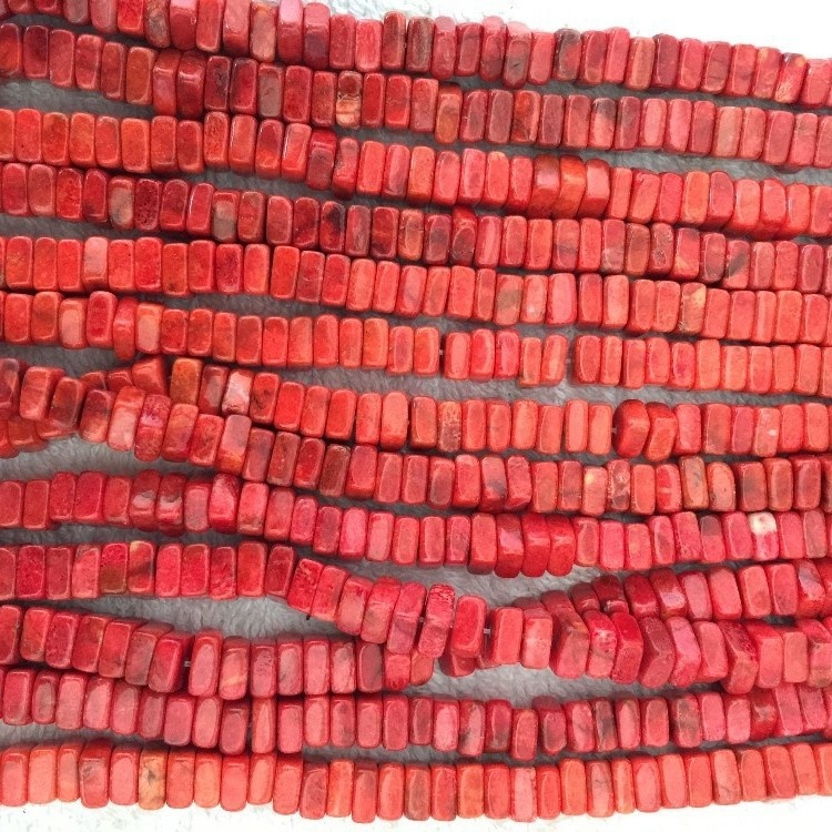 Tubo de columna natural Mar Rojo Bambú Coral Joyas de piedras preciosas que hacen bricolaje Perlas sueltas Strand 13
