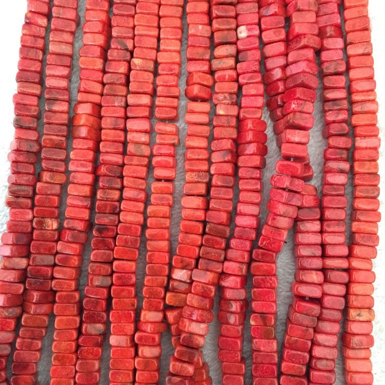 Tubo de columna natural Mar Rojo Bambú Coral Joyas de piedras preciosas que hacen bricolaje Perlas sueltas Strand 15