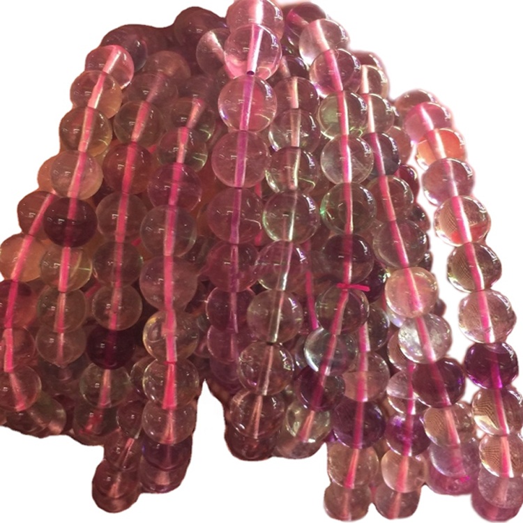 All'ingrosso un grado arcobaleno fluorite perline rotonde, perline della pietra preziosa, mutli-colore 30
