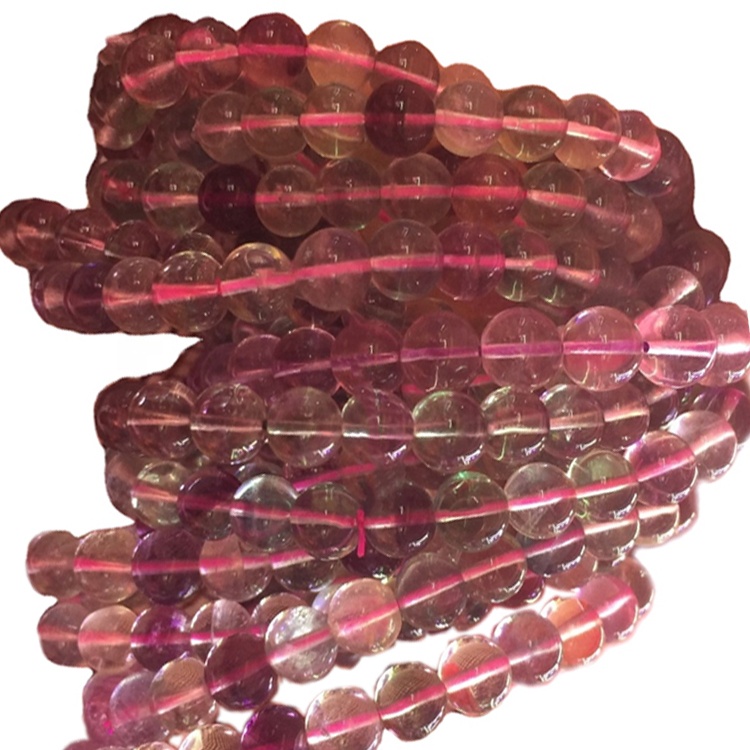 All'ingrosso un grado arcobaleno fluorite perline rotonde, perline della pietra preziosa, mutli-colore 32
