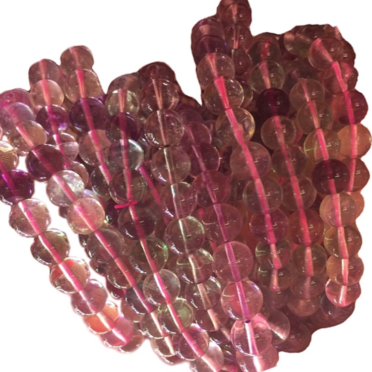 All'ingrosso un grado arcobaleno fluorite perline rotonde, perline della pietra preziosa, mutli-colore 36