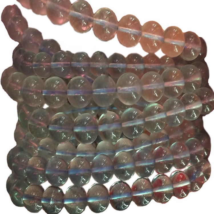 Fluorite umferð perlur þræðir hönd gerðu hálsmen og armbönd 28