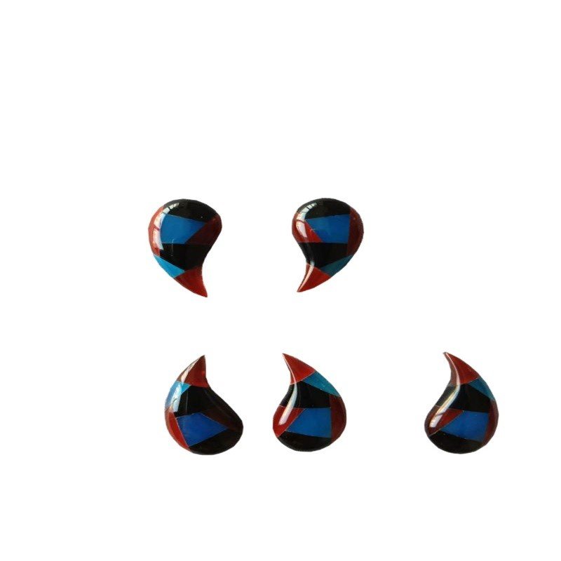 Heildverslun náttúrulega mósaík eyrnalokkar falla móta tísku stíl semiprecious gemstone cabochon 32