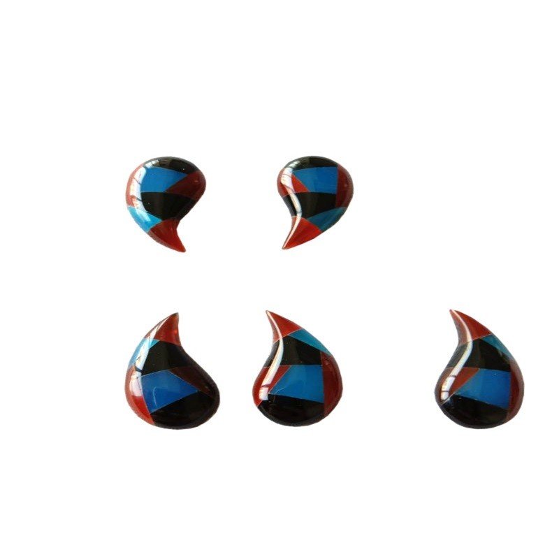 Heildverslun náttúrulega mósaík eyrnalokkar falla móta tísku stíl semiprecious gemstone cabochon 34