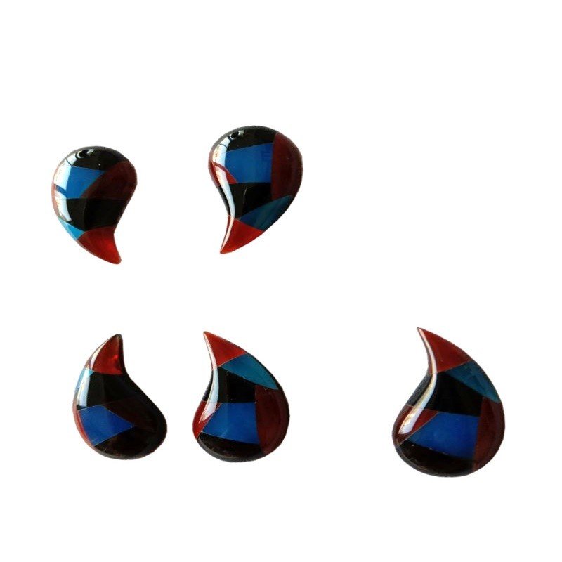 Heildverslun náttúrulega mósaík eyrnalokkar falla móta tísku stíl semiprecious gemstone cabochon 38