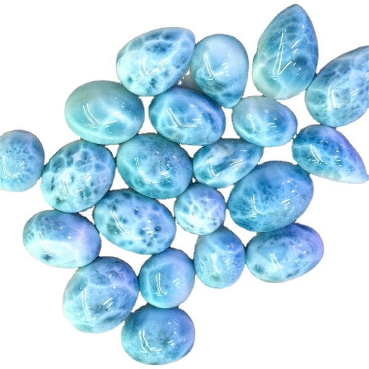 Натурал Ларимар Цабоцхон Лот калибриран Ласемар лабав камени овални ларимар драгуљ 32