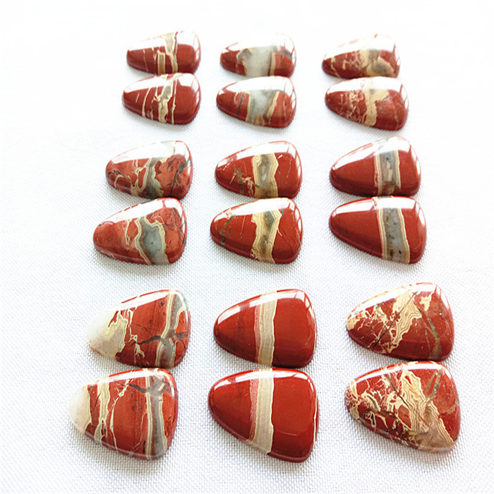 Red Stone Cabochon Pair Mix Shape Gemstone Par Loose Cabochon fyrir Eyrnalokkar Skartgripir Flat Borað Cabochon 40