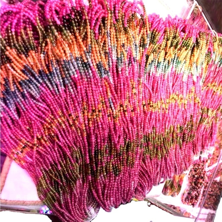 Natuurlike multicolor waatlemoen pienk toermalien ronde krale 6mm kleurvolle ware ware toermaline edelsteen 16 Strand 39
