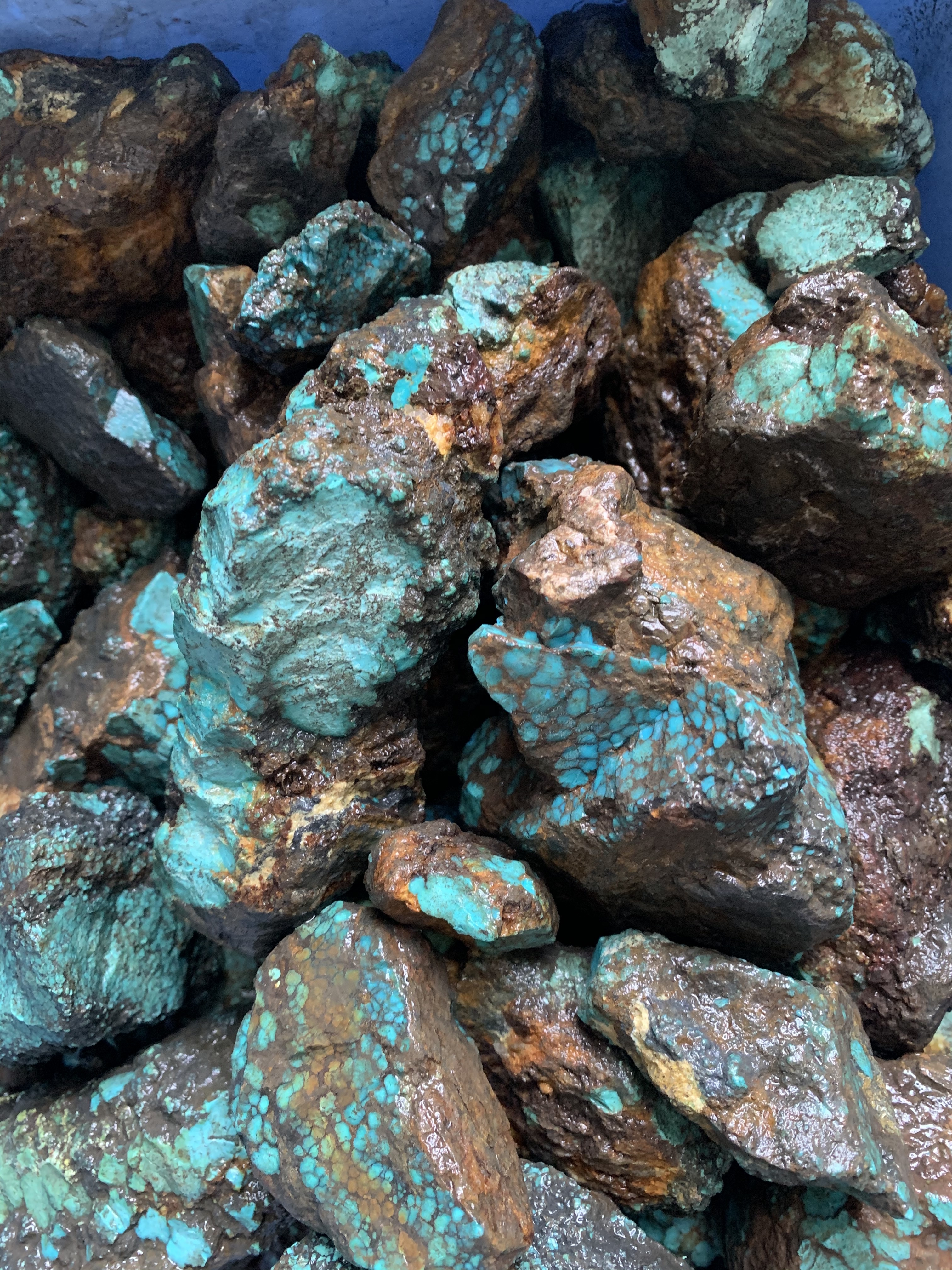 Hubei Yungai klīstiņš tirkīza raktuves raupja dabas debesis Blue tirkīza dārgakmens raupja 12