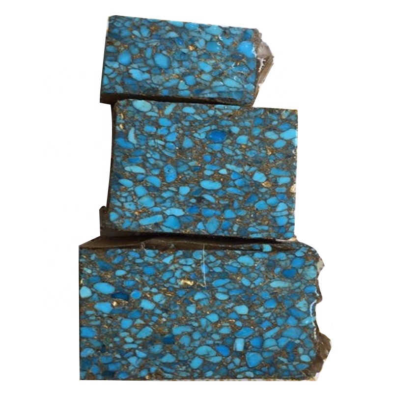 نیلي کمپریس شوي فیروزي خام مواد تصدیق شوي طبیعي نیلي فیروزي خام جواهر 37