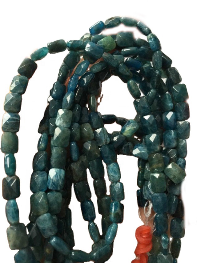 Genuino natural pavo real apatita azul perlas sueltas piedras preciosas 15