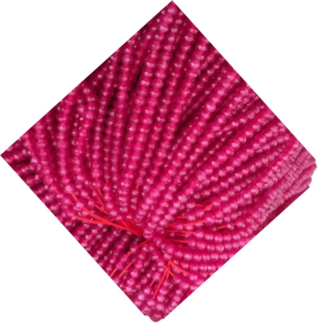 Natuurlike Ruby Faceted 2mm 3mm 4mm ronde krale organiese natuurlike pienk rooi robyn edelsteen 30