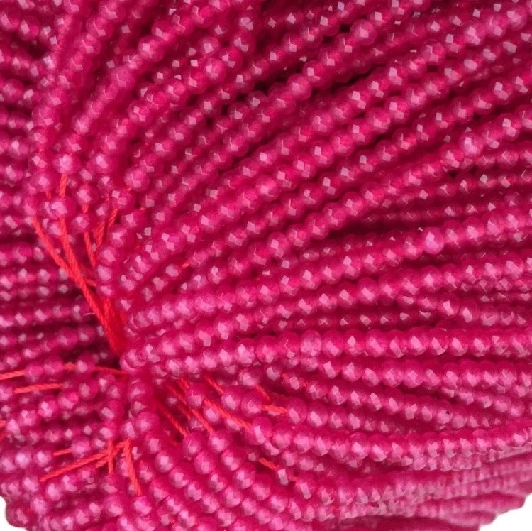 Natuurlike Ruby Faceted 2mm 3mm 4mm ronde krale organiese natuurlike pienk rooi robyn edelsteen 34