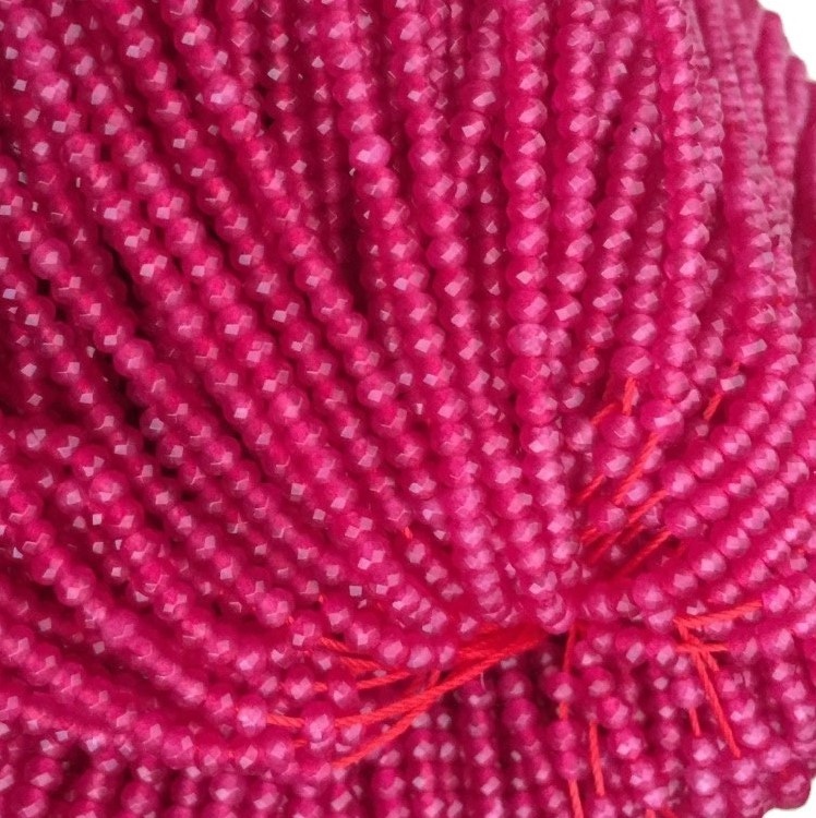 Natuurlike Ruby Faceted 2mm 3mm 4mm ronde krale organiese natuurlike pienk rooi robyn edelsteen 32