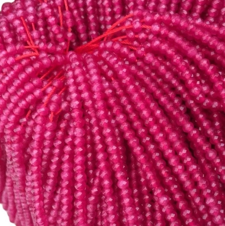 Natuurlike Ruby Faceted 2mm 3mm 4mm ronde krale organiese natuurlike pienk rooi robyn edelsteen 36