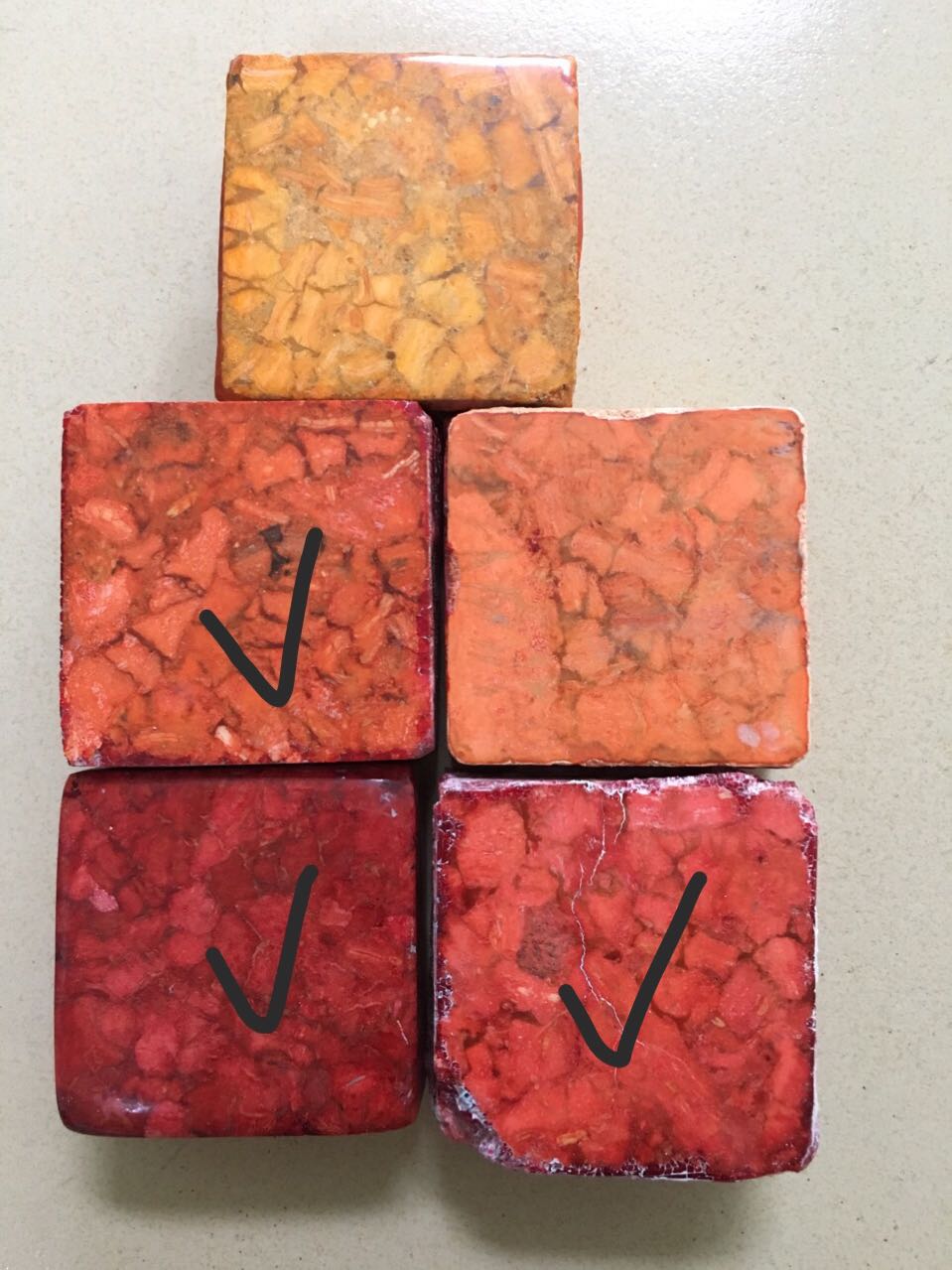 Rooi Koraal saamgeperste blok maak groothandel 15