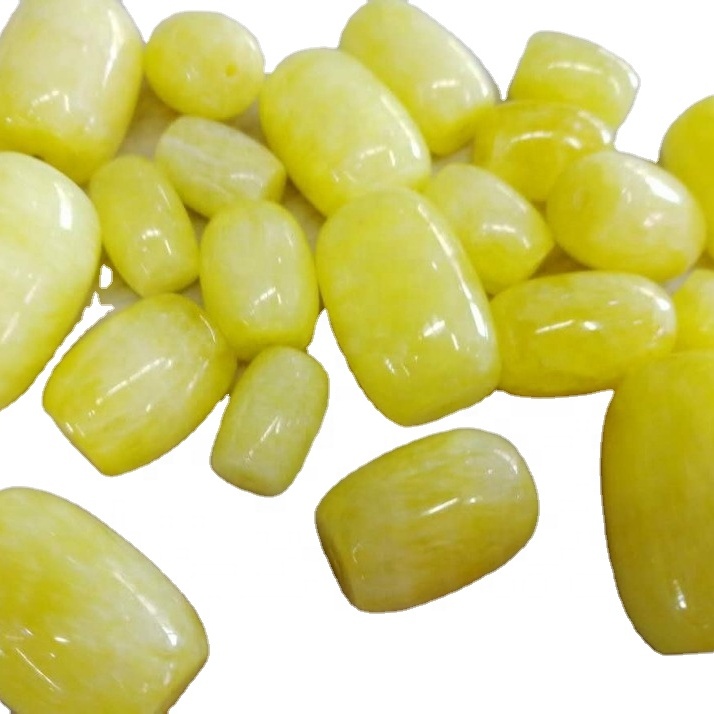 Smithsonite сары түстөгү барабан мончок дүң 38