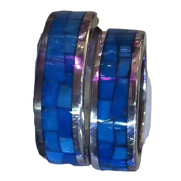 Komprimirana tirkizna mozaička umetnuta ručno oslikana narukvica 36