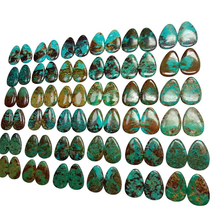 Természetes türkizkék Cabochon Körte alakja Valódi természetesen laza ékszerköves kő laza drágakő 13