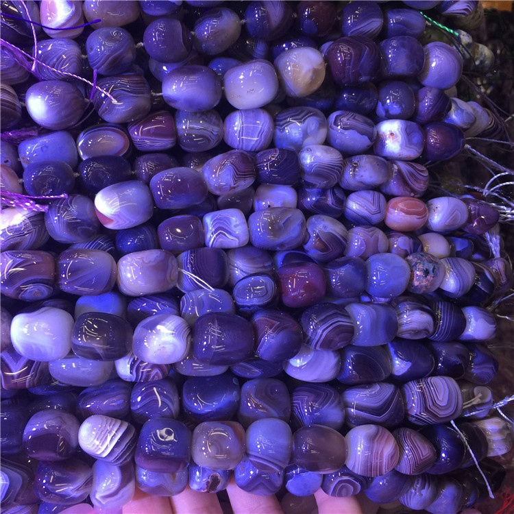 Warm verkoop Natuurlike Purple Zebra Streep Agate Beads Gemstone Strings 36