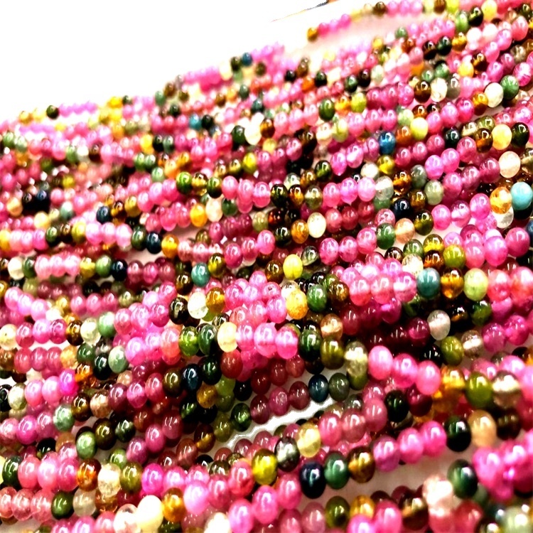 18inch Chất lượng hàng đầu Tourmaline Rubellite Apyrite Vòng hạt vòng tay Trang sức 25