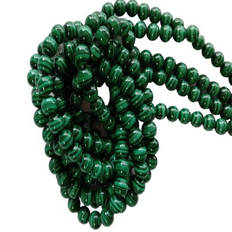 String Hijau Malachite 8mm Round Gemstone Beads 1Strand Membuat Grosir 13