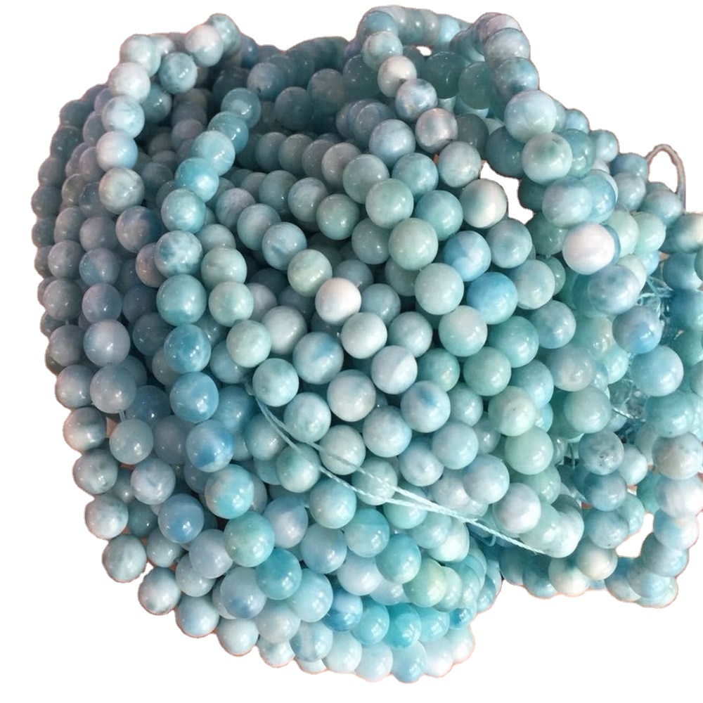 പുതിയ ഉൽപ്പന്നം കുറഞ്ഞ വില നാച്ചുറൽ ലാരിമർ റ round ണ്ട് കല്ല് മുത്തുകൾ 39