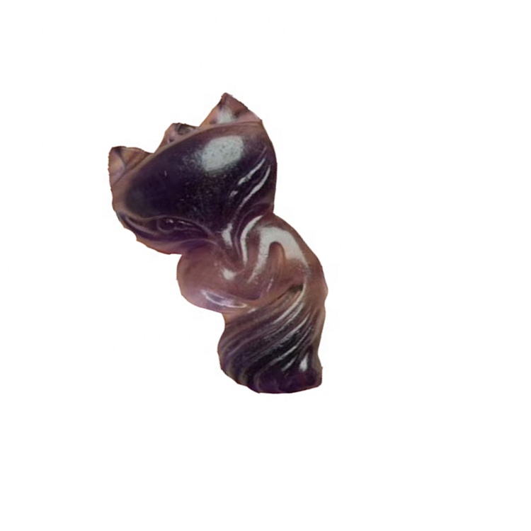 蛍石彫刻キツネ形状宝石ペンダント 13