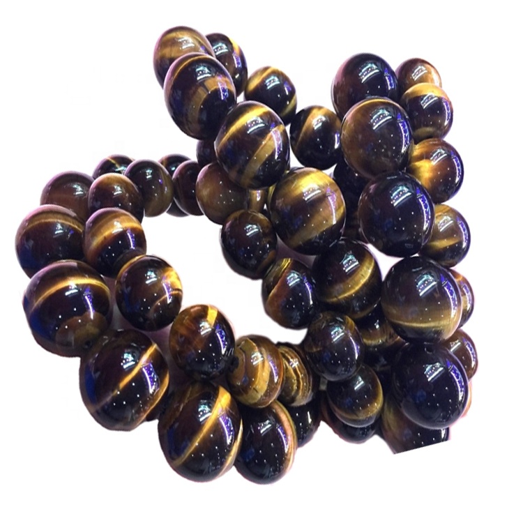 Bracciale Chakra con perline di pietre preziose occhio di tigre di colore marrone naturale per uomo & gioielli con bracciale da donna 36