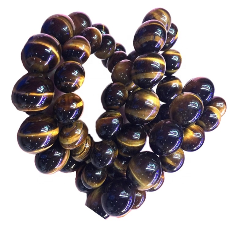 Bracciale Chakra con perline di pietre preziose occhio di tigre di colore marrone naturale per uomo & gioielli con bracciale da donna 38