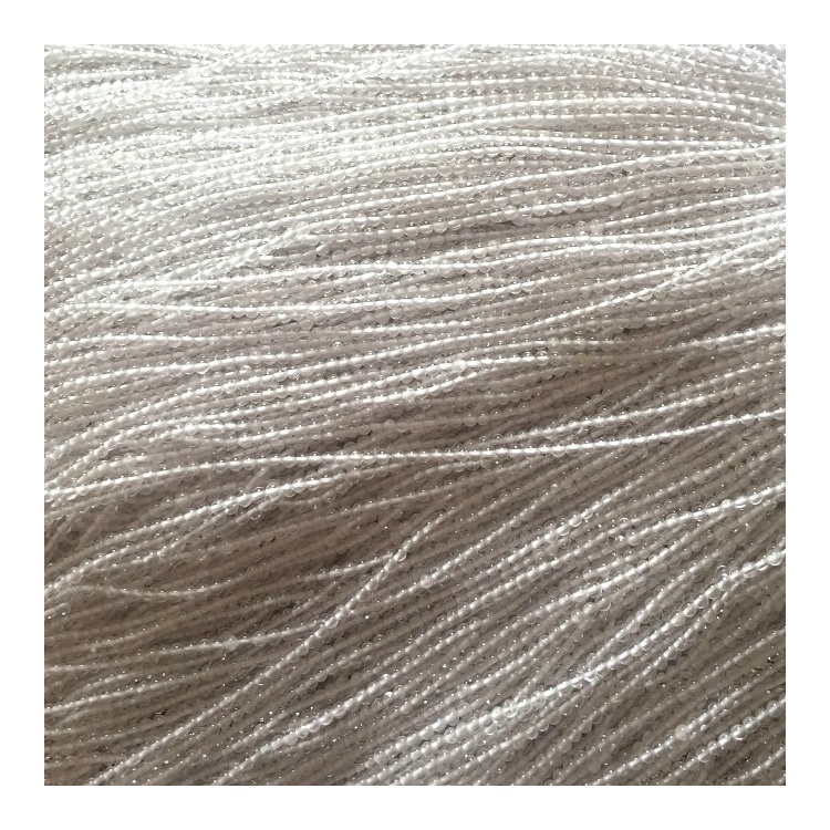 സ്വാഭാവിക വൈറ്റ് ക്ലിയർ ക്രിസ്റ്റൽ ക്വാർട്സ് ബീഡ് രത്നങ്ങളുടെ അയഞ്ഞ കൊന്തകൾ മൊത്തത്തിലുള്ള സിസ്റ്റൽ ക്വാർട്സ് സ്ട്രോണ്ടുകൾ 13