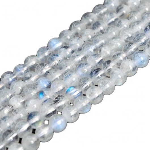 White Moonstone gladde ronde vorm vorm krale Strand / natuurlike edelsteen krale strande 39