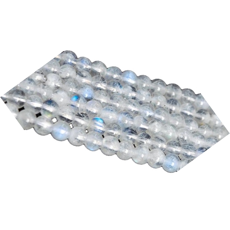 White Moonstone gladde ronde vorm vorm krale Strand / natuurlike edelsteen krale strande 37