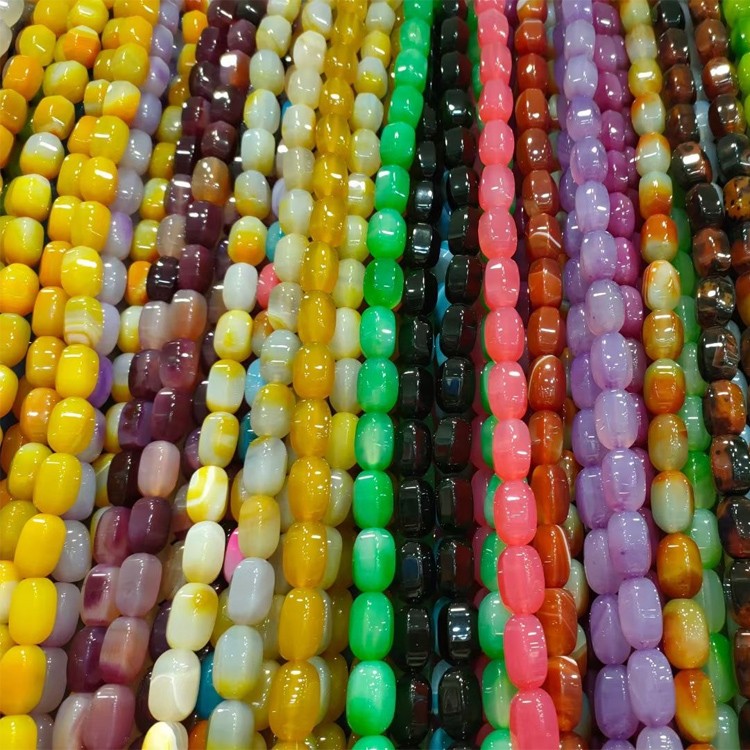 Natural Agate Gemstone Loose Beads 6mm 8mm 10mm Smooth Faceted Shape Beads 39