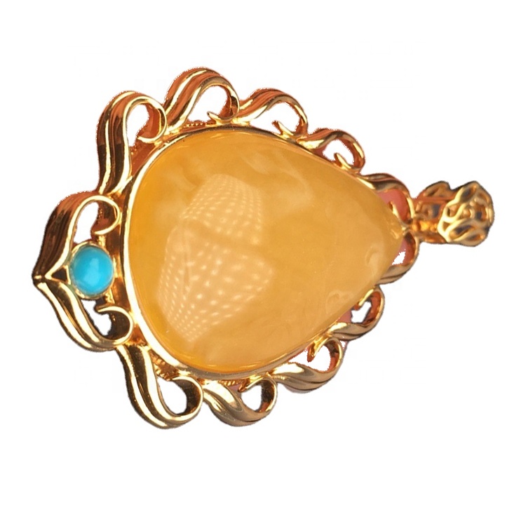 টিয়ারড্রপ-আকৃতি সোনার ধাতুপট্টাবৃত অ্যাম্বার দুল 13