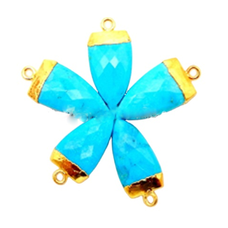 স্বর্ণ বা রূপালী ফিরোজা রত্ন গহনা দুল 36