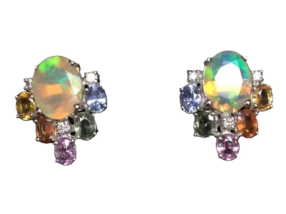 Qo'lda ishlangan qimmatbaho toshlar 14k oltin olmos opal stal sirlari 39