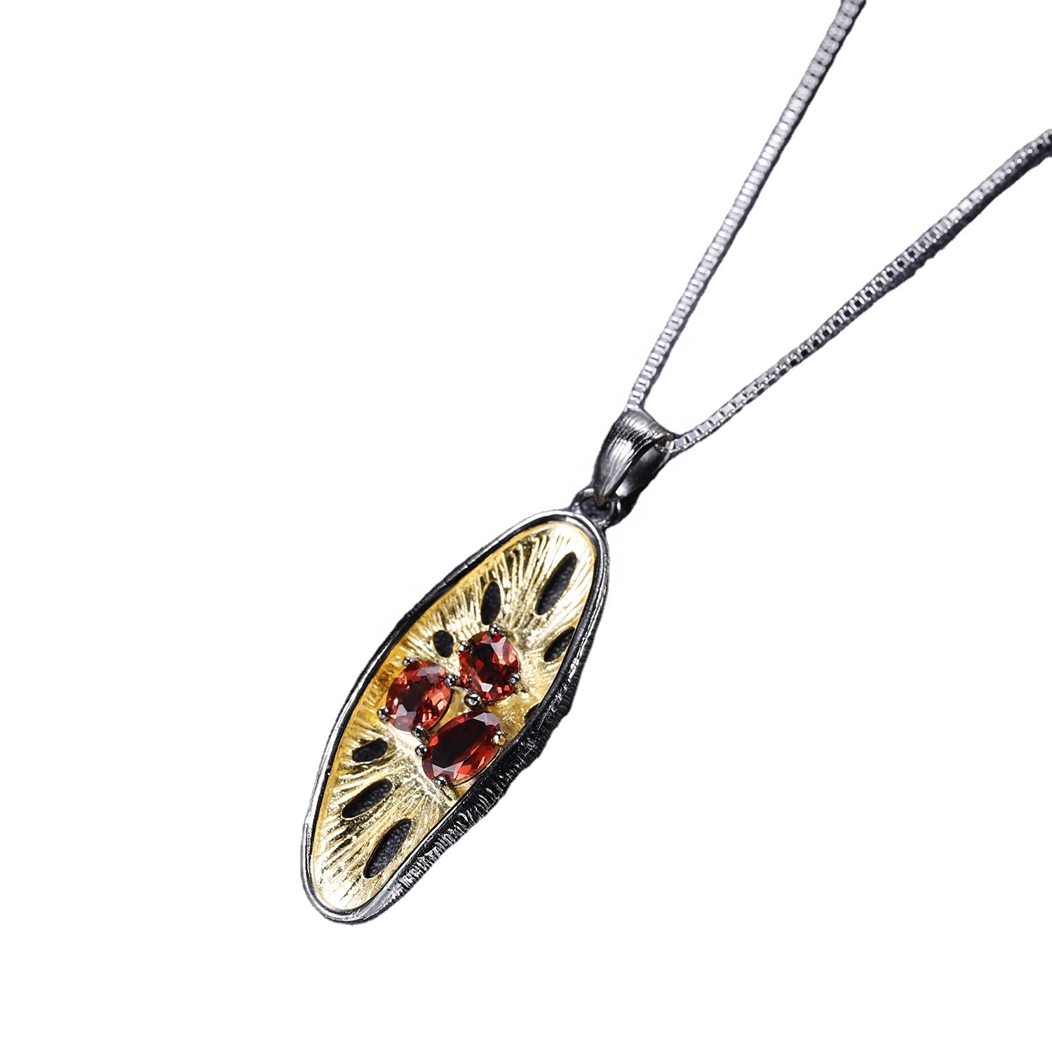 புதிய 925 ஸ்டெர்லிங் வெள்ளி இயற்கை ரூபி சிவப்பு பதக்கத்தில் சிவப்பு பதக்கத்தில் படிக நகைகள் ரத்தின பரிசுகளை 13