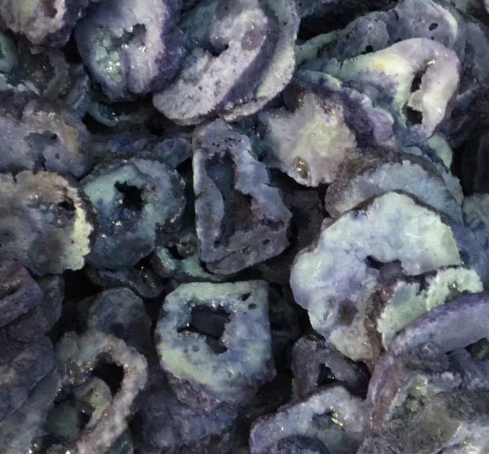 瑪瑙德魯佐凸輪機。 Onyx Druzy瑪瑙凸德3A天然瑪瑙德魯佐寶石 38