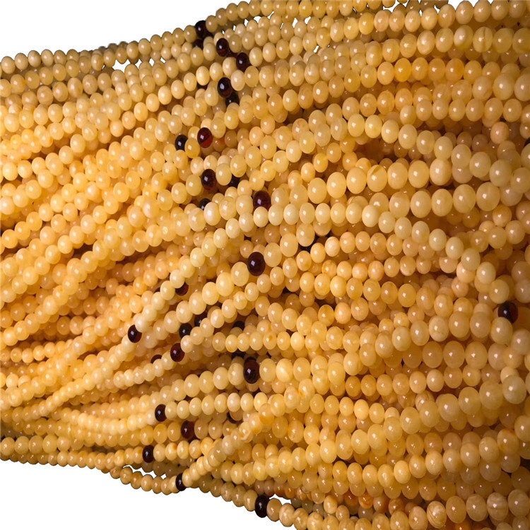 Kulîlkên amberê xwezayî bezên loose yên genuine ji bo çêkirina stûyê 15