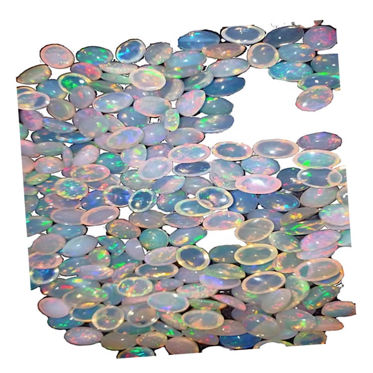 Белло Опал бели натурално опал Цабохонс у округлом и овалном облику у мешавинским бојама за огрлицу 41